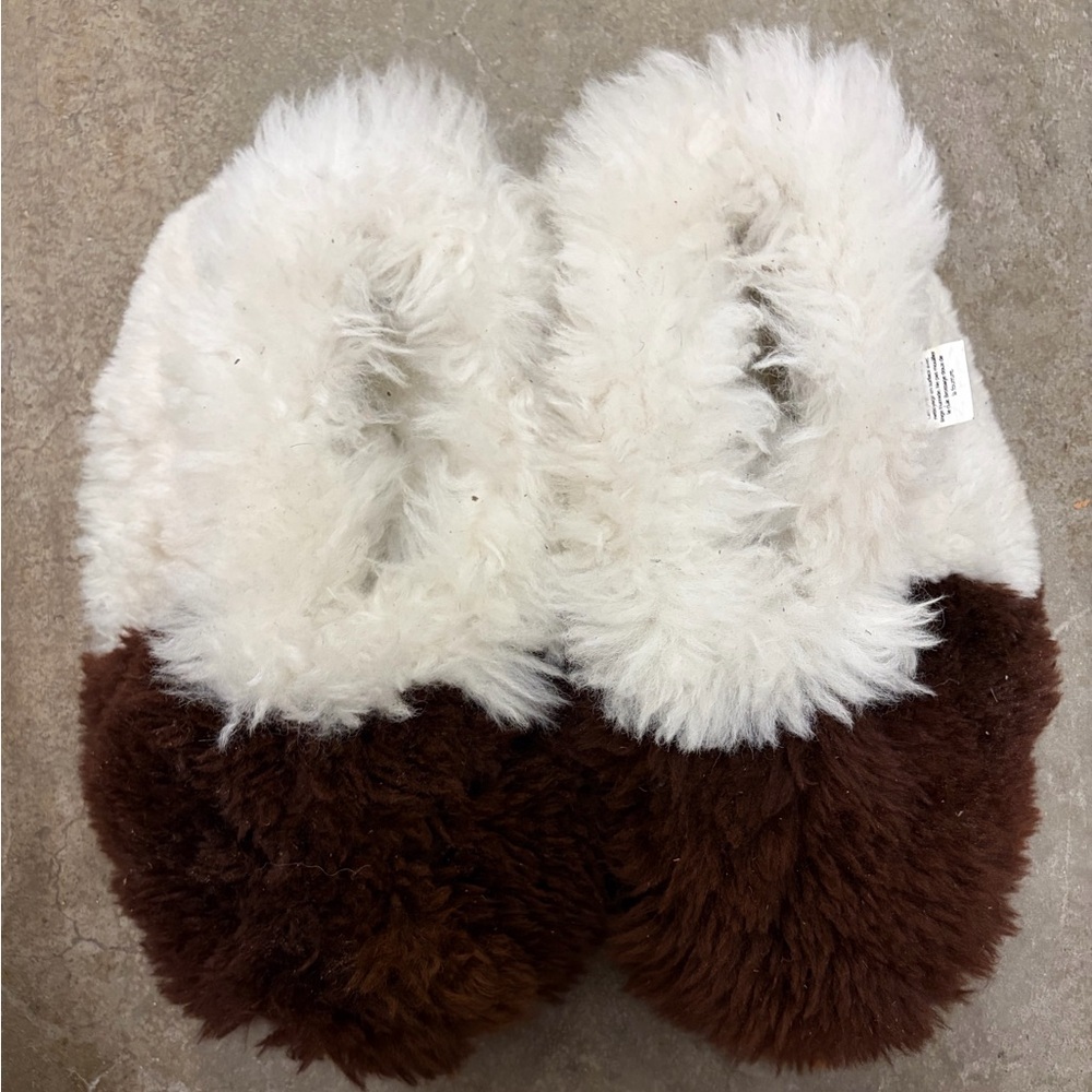 Pacha mama genuine alpaca merino Cozy Two-Tone Fuzzy Slippers‎